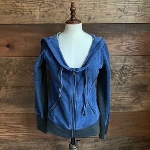Halcyon Brand Blue & Gray Zippered Jacket w/Hood
